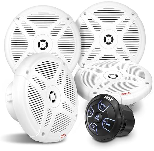 Pyle 6.5'' Water-Resistant Rated Off-Road Speakers - Marine Speakers w/Wireless BT Remote Control Receiver, Compact Dual Vehicle Speaker System for ATV, UTV, 4x4, Jeep, Powersports Vehicles
