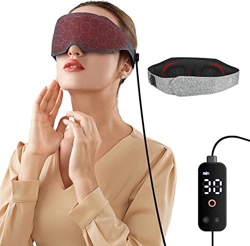 Beheizte Augenmaske, USB-Massage Heizung, Einstellbare Temperatur, Timer, 3D-Design, Lindert Trockene Und Geschwollene Augen, Gerstenkorn, Blepharitis, MGD, Augenringe