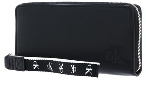 Calvin Klein Damen Ultraleichter Reißverschluss mit Handgelenk Geldbörsen, Schwarz