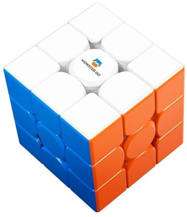 Monster Go Original Zauberwürfel Magnetisch 3x3, MG 356-EDU Speed Cube Klassisch mit 48 Magnete/Schraubenachse/Sichere Materialien/AI-Tutorial, Magic Cube Stickerless für Kinder Anfänger