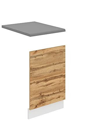 Belini Frontale Lavastoviglie PO. Frontale Lavastoviglie Larghezza 45 cm Pannello Frontale per Lavastoviglie Senza Maniglia Rovere Wotan