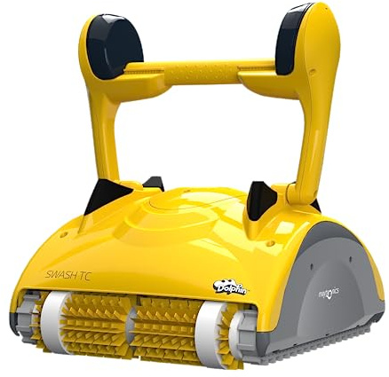 Dolphin Swash TC - Robot Piscine Fond Parois et Ligne d'eau, Compatible Tout Type de Revêtement de Piscine, Piscine Jusqu'à 12m de Longueur, Cycles 1h ou 3h