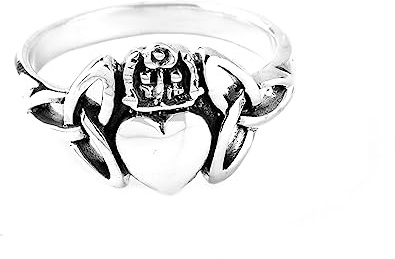 Windalf Irischer Celtic Ring CLADDAGH 11 mm Solvar Ring Freundschaftsring 925 Sterlingsilber