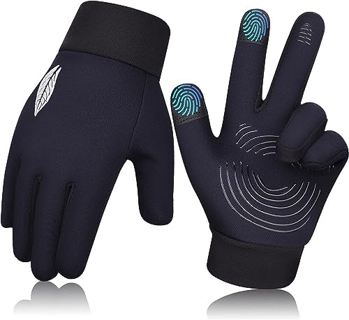 OKIDSO Gants d'hiver pour enfants - Gants de cyclisme pour écran tactile - Épais - Imperméables - Coupe-vent - Antidérapants - Gants de sport en polaire chaude - Pour la course à pied - Cadeau pour