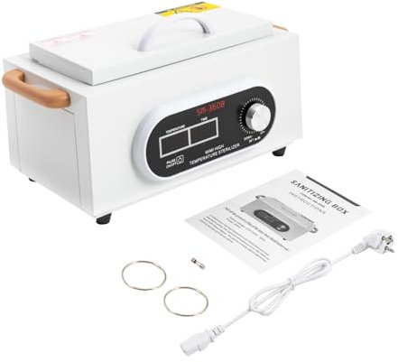 Hochtemperatur-Sterilisator,Heißluftsterilisator Desinfektion,300W 200℃ 240V LCD Trockene Hitze Sterilisator Es kann für die Nagelwerkzeugen