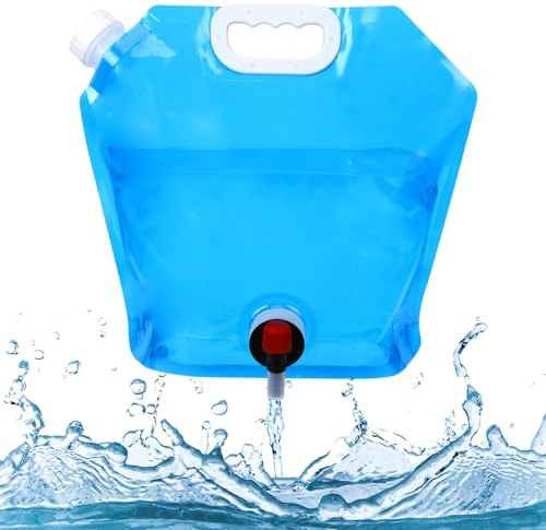 Livdouyu Wasserkanister Faltbar Trinkwasserkanister Mit Hahn und Griff | 5/10 Liter,PE-Material,Auslaufsicher, Breite Öffnung,Flexibler,Tragbarer,für Camping, Picknick, Garten und Zuhause