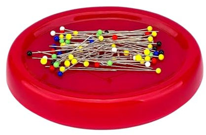 HFYMXNB Aufbewahrungskoffer Quilten Lieferungen Pin,Magnetisches Nadelkissen,Halter Kissen Nähen Pin,50 Glaskopfnadeln inklusive，schicker Korb für Nähnadeln, Büroklammern, Schrauben