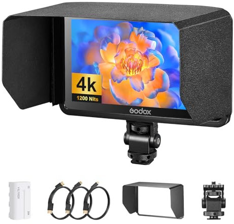 GODOX GM6S Monitor 1920x1080IPS DSLR Camera Field Monitor, 1200nits Monitor with Sun Visor, GODOX Monitor GM 6S