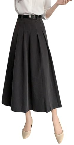 Jupe Culotte Femme Fluide - Jupe De Costume Mi-Longue DéContractéE pour Femmes Jupe TrapèZe PlisséE Taille Haute Costume Quotidien Jupes Demi-Costume Jupe Table Rose