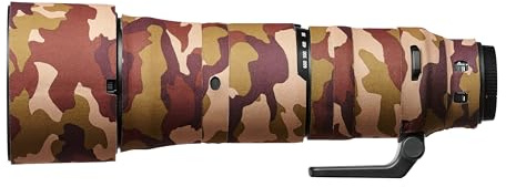 easyCover - Lens Protection Camouflage Cover - Objektivschutz - Schutz für Ihr Kameraobjektiv - Geeignet für Nikkor Z 180-600mm f/5.6-6.3 VR - Braune Camouflage