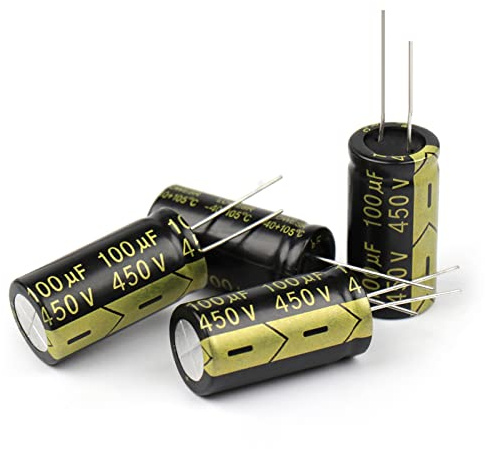 10 Stück Aluminium-Elektrolytkondensator 450 V 100 UF 18 x 22 mm Hochfrequenz-Kondensatoren mit niedrigem ESR und niedrigem Widerstand Elektronische Geräte