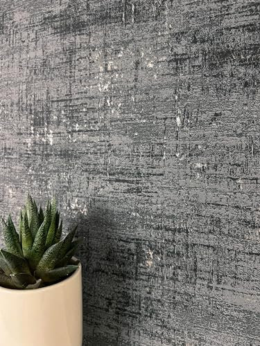 NEWROOM carta da parati Neri Aspetto usato Tessuto non Tessuto - Moderno Antracite Oro Calcestruzzo Metallico Industriale