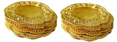 Hoement 200stücke Runde Ölabsorbierende Spitzenpapier-doilies Für Kuchen Wiederverwendbar-verpackungsunterlagen Für Partys Hochzeiten Und Desserts