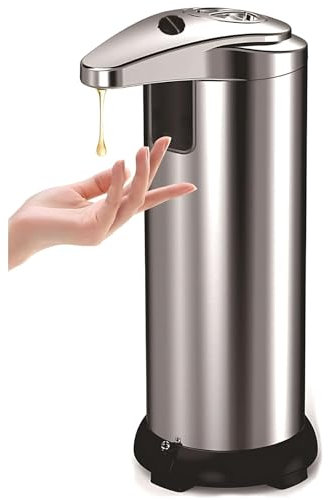Boxonly Automatic Touchless Soap Dispenser for Kitchen & Bathroom, Hands-Free Infrared Sensor, Stainless Steel Design, Battery-Operated, Suitable for Soap, Detergent, Lotion and Hand Sanitizer