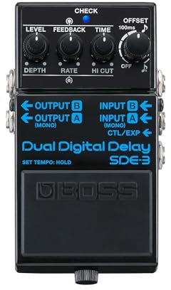 BOSS SDE-3 Dual Digital Delay Pedal | Der authentische Sound des legendären Roland SDE-300 | Kompaktpedal | Vielseitige moderne Funktionen | Längere Delay-Zeiten bis zu 1600 ms | MIDI Ein-/Ausgang