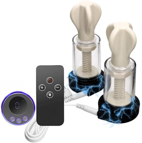 Électrostimulation Ventouse de mamelon Extreme SM Bondage Set Ventouse de téton pour l’électro-stimulation, Sex Toys avec Hôte et Télécommande Jouet sexuel pour Femmes et Hommes