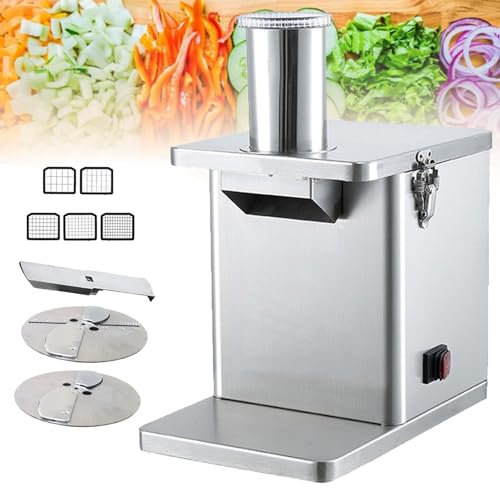 Cheese Grater Vegetable Cutter Stainless Steel Spiral Cutter Electric Vegetable Shredder Machine Commercial Electric Vegetable Cube Slicer 3 in 1 Cube, Rasp, Cutting Food Cube Cutter with Di
