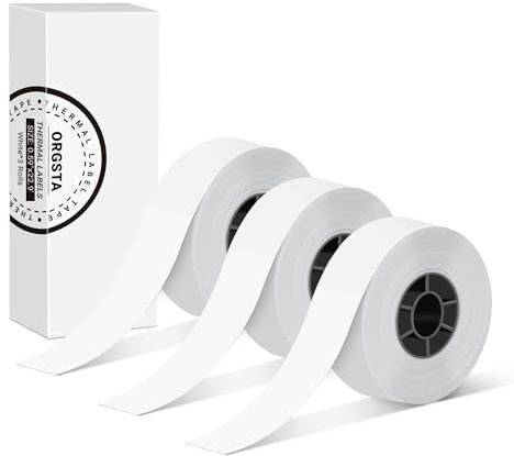 ORGSTA Etiketten Selbstklebend Klebeetiketten Aufkleber Beschriften Beschriftungsetiketten Selbstklebende Sticker Labels Kontinuierliche 15mm x7M/rolle 3 Rollen für S001