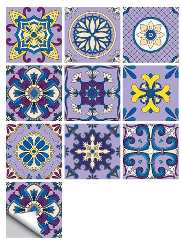 20 PCS Fliesenaufkleber Selbstklebende,Einfache Farbe,marokkanischer Stil,Fliesen Fliesenaufkleber für Bad und Küche Deko Wasserfest Fliesen Aufkleber,10x10cm