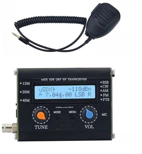 Gettimore USDX Émetteur-récepteur QRP 5 W 3 bandes radio amateur ondes courtes SSB CW All Mode avec micro portatif