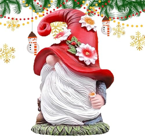 Sculpture naine en résine vintage, nain festif arbitrer nain | Décoration de gnome scandinave, figurine de table de Noël avec apparence, figurine de nain en résine, sans visage pour l'INT