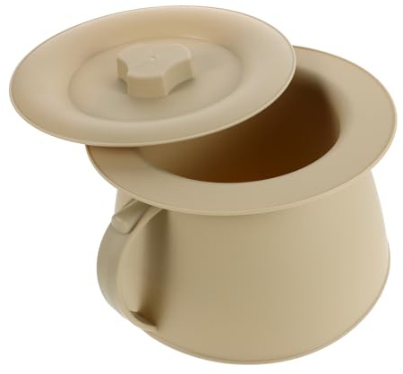 Holibanna Escupidera con Tapa 1 Unidad Recipiente Colector de Orina Plástico Engrosado Color Amarillo Claro Cómodo y Compacto para Pacientes Postrados en Cama Uso Hospitalario y Doméstico