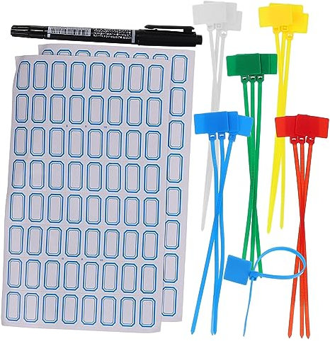 DOITOOL Etiquetas Para Cable Electrónico De Marcadores De Cable Con Banda De Sujeción Para Etiquetas De Sujeción Para Organizar Hechas De Nailon Resistente Dobleces y Roturas