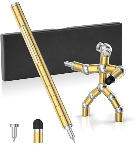 OSDUE Fidget Pen, Magnetischer Kugelschreiber Magnet Stift Stressabbau Druckkugelschreiber Lustig Multifunktions Magnetstift Coole Sachen für Geschenke (Gold)