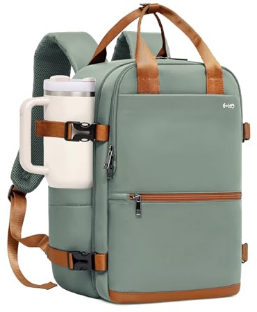 COOLIFE Handgepäck Rucksack für Easyjet Handgepäck 45x36x20, Reiserucksack Handgepack Flugzeug 30L mit Laptopfach für Weekender Kurze Trip, für Herren Damen (Dunkelgrün, 45×36×20cm)