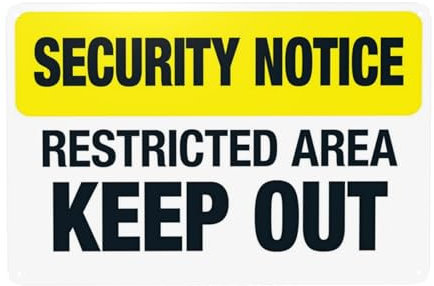 Cartello di avvertimento di sicurezza con 4 fori preforati, resistente, impermeabile, 30 x 20 cm, per uso domestico o esterno