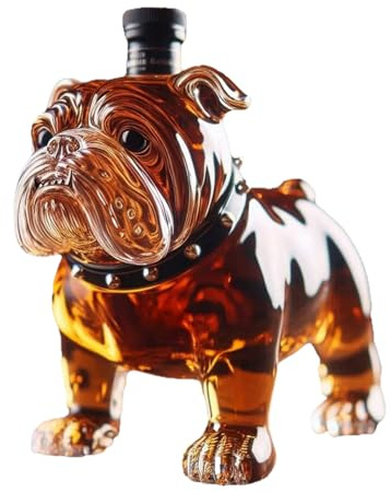 Botella De Bulldog Francés - Decantador De Whisky Con Forma De Perro | Porta Licores | Decoración Artesanal De Con Forma De Bulldog Para El Hogar Y La Oficina | Dispensador De Vidrio, Regalo Para