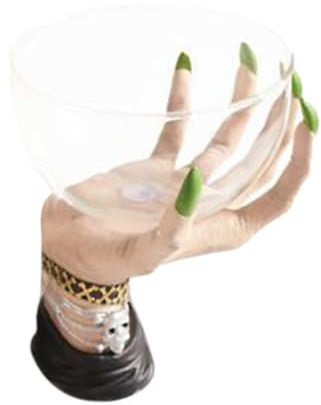 Generisch Bol à bonbons d'Halloween - Mains de sorcière avec soucoupe - Décoration de fête pour cuisine, extérieur, pique-nique, soirée à thème, réunions de famille, soirées cinéma, maison hantée