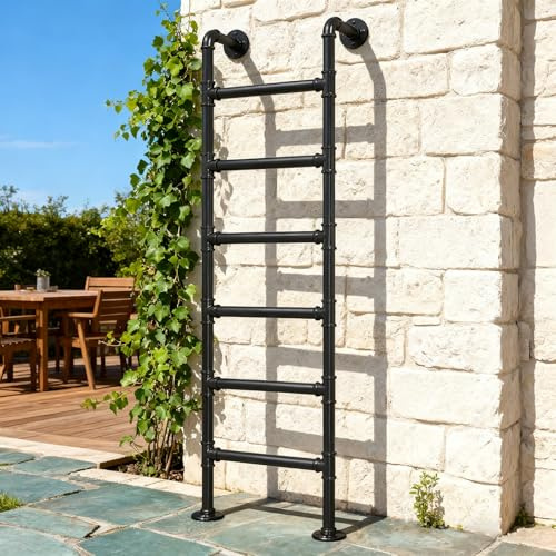 ZENSTYW Escalera De Litera para Interiores,Escalera De Pared para Ático,Robusta Escalera De Salida para Ventana De Sótano De Metal,para Terraza,Barco,Biblioteca(6.23ft)