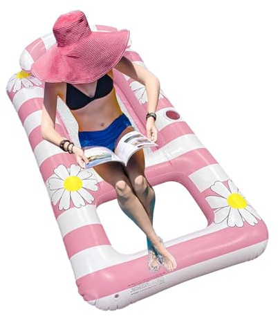 Flotadores de Piscina para Adultos Tumbona Flotante Hinchable con