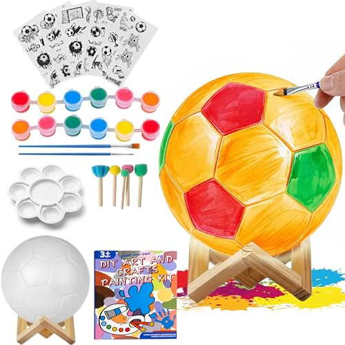 Mastery Football Arts and Crafts Lamp with Stickers & Painting Set Supplies, Paint Your Own Present Indoor Games for Kids +6 7 8 9 10 11 12+ | Birthday Football Gifts for Boys & Girls