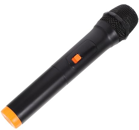 Alasum Microphone Factice Orange Interrupteur Modèle de Microphone en Plastique Solide Accessoire pour Jeu de Rôle et Fête pour Scène Léger et Portable de Karaoké pour Garçon et Filles