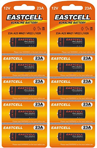 EASTCELL 23A A23 MN21 12V Alkaline-Batterien, 10 Stück für Fernbedienungen | 10 EASTCELL 23A: 12V, Alkaline; für Fernbedienungen, Funkklingeln, Garagentoröffner
