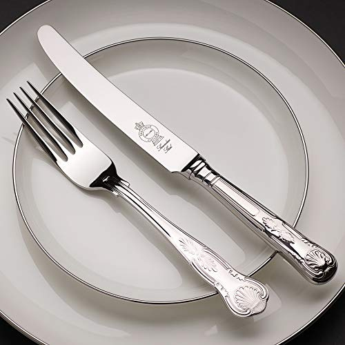 Kings Pattern - Cubertería (44 piezas, chapado en plata, fabricado en Sheffield por Legacy Silverware)