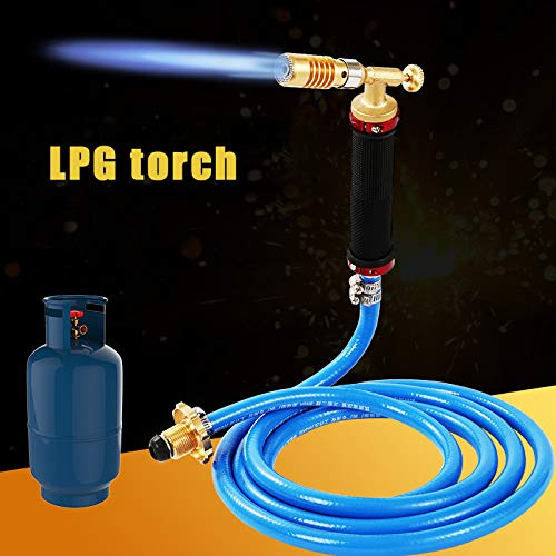 Anonyme Liquefied Propane Gas Electronic Ignition Welding Torch Machine Equipment with 2.5M Hose for Soldering Weld Cooking Heating All Copper Welding Torch