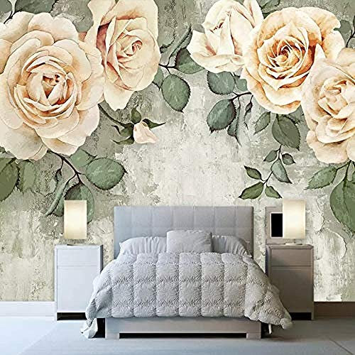 3D Mural Large Mural Hand-Painted Floral Wallpaper Bedroom Tv Backdrop Wallpaper Retro Dark Mural Custom 3D Wallpaper Paste Living Room The Wall for Bedroom Mural border-430cm×300cm