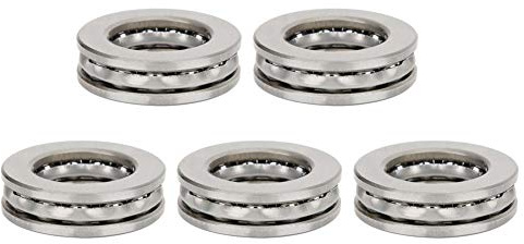 Oumefar 5pcs 51104 Axialkugellager Konvexe Gleitebene Axiallager 20x35x10mm Hochpräzise Einrollen Kugellager Konvexe Gleitebene Drucklager für Flugzeug Industrie
