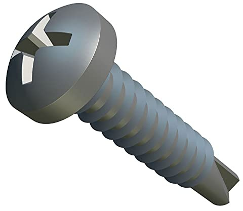 Self Drilling and Self Tapping Pan Head Phillips Screws (Pack of 25) Zinc Plated for Metal Sheets/Roofing Windows Fastening Self-Tapping Self-Drilling DIN7504 N (3.9mm x 16mm)