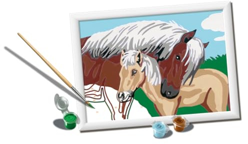 Ravensburger CreArt: Mutterliebe — Malen mit Zahlen für Kinder ab 7 Jahren, Malset mit Brettern, Rahmen, Pinsel und Farben im Lieferumfang enthalten, 14 x 19 cm, Geschenkideen