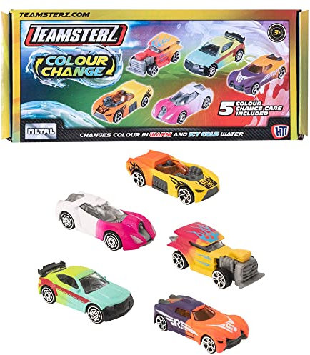 Teamsterz Street Machines Cars Playset | Die-Cast Colour Changing Cars | Water-Activated Toy Cars for Bath & Playtime | Perfect Vehicle Toys for Kids | Fun & Durable Cars for Ages 3+ (5 Pack)