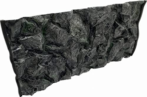 PLASTIKO - Aquarium Hintergrund 3D I Rückwänd 100x40 cm I Leicht zu Montieren und Reinigen I Keine Verklebung Erforderlich I Sicher für Tiere I Grau mit einem Muster aus Hohen Steinen