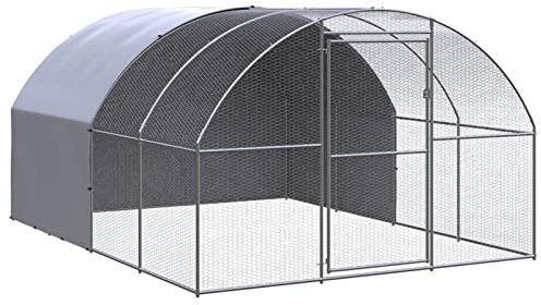 Outdoor-Hühnerstall, BULANED Kaninchenstall, Legenester Für Hühner, Hühnerhaus, Hasenstall Draußen, 3x4x2 m Verzinkter Stahl