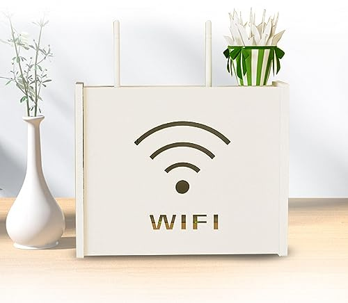 Cajas para WiFi Router Rack Cajas de Almacenamiento de Enrutador WiFi Soporte para Router de Mesa Caja Decorativa Oculta Router,A24x8.5x20cm
