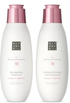 RITUALS The Ritual of Sakura Vorteilspack – Set aus Shampoo und Conditioner – Mit Weizenprotein, Chia-Samen, Reisextrakt und Macadamianussöl – Value Pack 2 x 250 ml