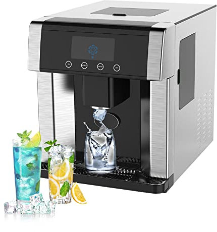 Ice Makers & Water Dispenser - Automatic Induction, 2 In1 Ice Maker Machine For Party Camping - Water Shortage| Ice Full| Malfunction/Low Noise Operation/Threes Adjustment Ice Size