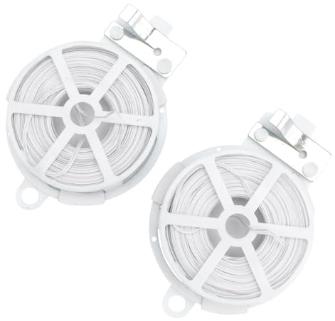 KONTONTY Lot De 2 Cravates De Jardin Blanches 50m, Câble Métallique Flexible pour Attacher Plantes, Arbustes Et Vignes, Fixation Solide Et Polyvalente pour Culture De Bonsaï Et Jardinage